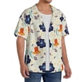 thumbnail image 3 of Disketp Men's Hawaiian Flower Leaves Print Shirts Button Down Holiday Beach Shirts-X-Large, 3 of 5