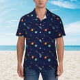 thumbnail image 2 of Honeii Space Galaxy Print Men’s Hawaiian Shirt,Classic Button-Down Short Sleeve Shirt, for Beach, Vacation, and Outdoor Activities,Medium, 2 of 7