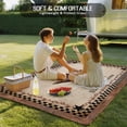 thumbnail image 4 of Western Star Brown Outdoor Rug for Patio/Deck/Porch, Non-Slip Large Area Rug 5 x 7 Ft, Texas Stars Retro Farmhouse Buffalo Plaid Indoor Outdoor Rugs Washable Area Rugs, Camping Rug Carpet Runner, 4 of 8