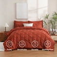 thumbnail image 6 of 7 Pieces Pinch-Pleated Comforter Set, Orange Queen Size, 6 of 8