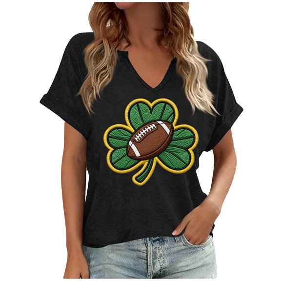 Ailaofu Womens Novelty Saint Patricks T Shirt Funny Irish Tees Cool Party Tees for Women