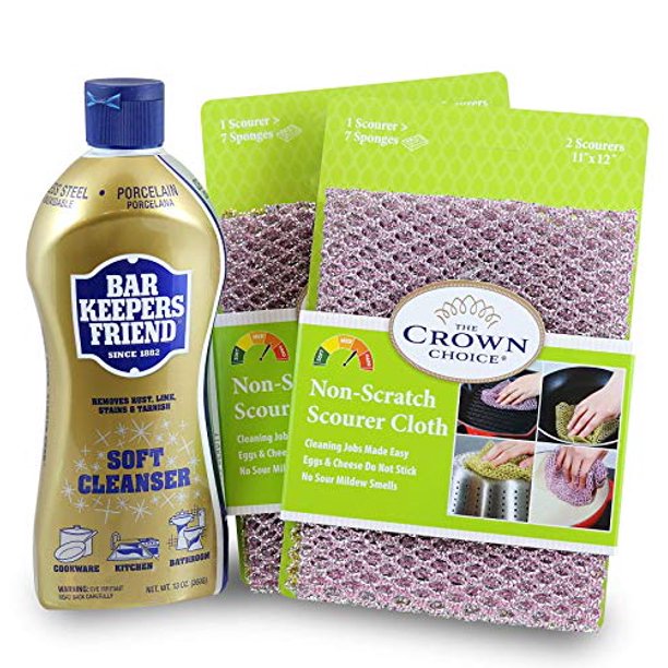 Bar Keepers Friend Soft Cleanser Liquid (13 Oz) with Two All Purpose