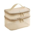 thumbnail image 1 of Bewildely Bolsa de malla transparente duradera y duradera de nailon, bolsa organizadora impermeable de viaje para mujer, compacta Almacenamiento y organización del hogar Oro, 1 of 6