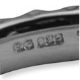 thumbnail image 4 of Bague Empilable en Argent Sterling 925 Plaqué Noir Texturé, 4 of 8