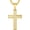 Gold, variant on Cross Necklace for Men Stainless Steel Crucifix Pendant Silver White Gold Yellow Black Jesus Christ Plain Simple Women Fine Jewelry Gifts, 24 Inches Rolo Chain, Zirconia, Polished, Rope