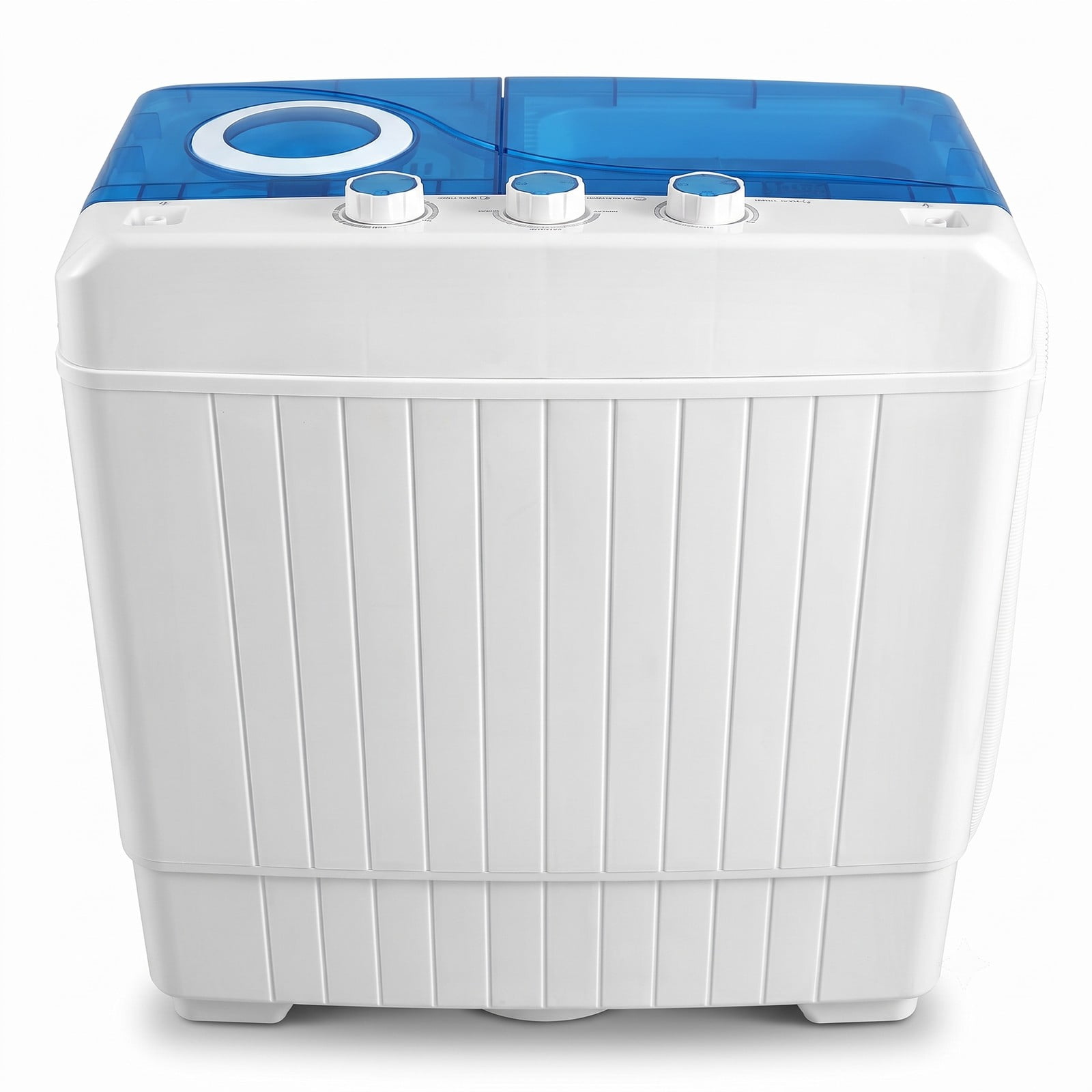 RUIE 26 lbs Portable Semi-Automatic Twin Tub Washing Machine with Drain Pump, Compact Top Load Washer and Spinner Combo for Apartment Dorm RV Home, Blue