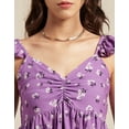 thumbnail image 5 of Moomaya Women Printed Ruffled Short Sleeves Top, Sweetheart Neck, Vacation Top, 5 of 8
