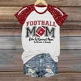 thumbnail image 4 of Women Game Day Tee Funny Football Glitter Print T-Shirt Casual Short Sleeve Tops 2025 Squad Sport Season Tops, 4 of 5