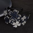 thumbnail image 4 of Diademas para mujer, diadema cuadrada con flores de cristal, accesorio para el cabello con cristales brillantes, pinza para el cabello., 4 of 4