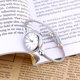 thumbnail image 2 of Reloj analógico para mujer, correa de aleación, estilo abierto, cuarzo, correa de aleación, Números romanos con esfera blanca. Ecomeon no, 2 of 5