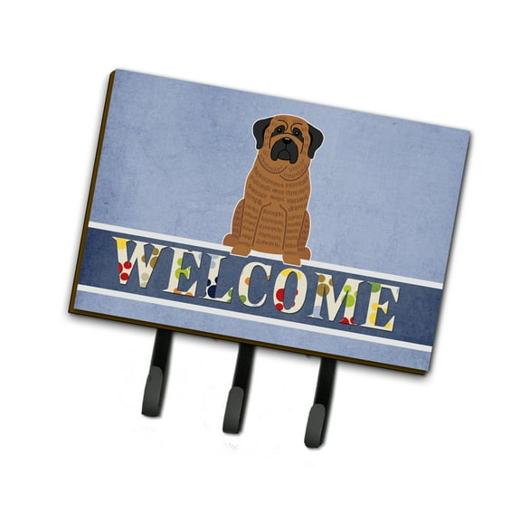 Carolines Treasures BB5596TH68 Mastiff Brindle Welcome Leash or Key Holder Triple multicolor