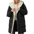 thumbnail image 2 of SCY Womens Winter Warm Coats Sherpa Fleece Lined Long Hooded Puffer Jacket, 2 of 4