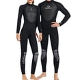 thumbnail image 3 of Yuarrent Traje de buceo Neopreno Nylon Traje de baño de manga larga Borde de cuero Clásico Cuello Traje de neopreno de Deportes acuáticos Mujer Negro S, 3 of 6