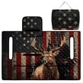 thumbnail image 5 of Xixirimido Golf Cart Seat Covers, Universal Golf Cart Seat Towel Blanket Quilted with 4 Pockets Fits for EZGO, Yamaha, Club Car & More 2-Seat Carts, US Flag Deer, 5 of 8