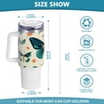 thumbnail image 3 of Butterflies Leaves Green 40 oz Tumbler with Handle Insulated&nbsp;Travel Mug&nbsp;Lid Straw Leak Proof Steel Vacuum Water Bottles Glasses Fits in Car Cup Holder, 3 of 7
