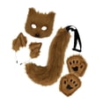 thumbnail image 4 of Conjunto de orejas y cola de animal, disfraz de Halloween, máscara facial de Halloween para graduación, cumpleaños Marrón, 4 of 8