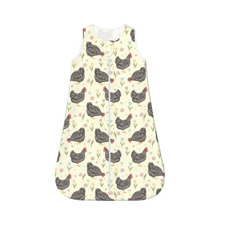 

Haiem Funny Chicken Printed Baby Sleep Sack 0-6 Months Muslin Baby Sleeping Bag Zipper Toddler Wearable Blankets Comfy Stretchy Thin Sleep Sacks-Small
