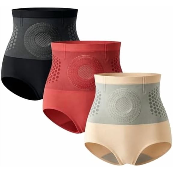 Abcomgle 3 Pcs Fat Burning Shorts Women 4-in-1 Micro-particle Sculpting High Waisted Compression Tummy Control Yoga Underwear