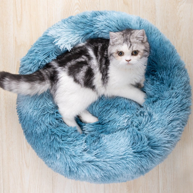 SUPERHOMUSE Dog Long Plush Dounts Beds Calming Bed Dog Bed ...