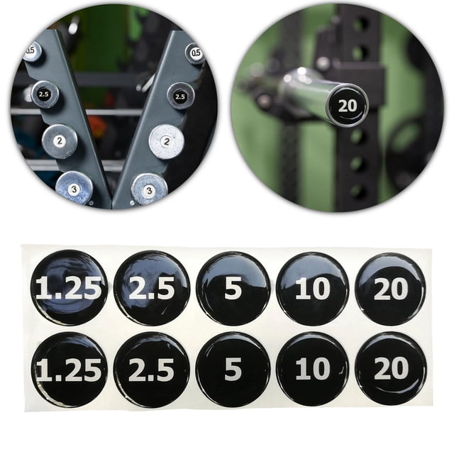 Ethern Weight Stack Labels Black Background White Number Stickers for Fitness Equipment