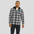 thumbnail image 4 of Men's NFL x Darius Rucker Collection by Fanatics Black Detroit Lions Plaid Flannel Quilted Full-Snap Hooded Shacket, 4 of 6