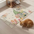 thumbnail image 5 of Area Rug with Tassels 2' x 3', Easter Farmhouse Gnome Kitchen Runner Rug for Hallway Bedroom Throw Rugs, Spring Tulips Flower Linen Texture Soft Door Mat for Bathroom Entrance Living Room, 5 of 9