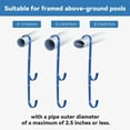 thumbnail image 3 of SLYNSHome - 4 Pcs - Pool Pole Hanger Pools Leaf Skimmers Pole Hooks Swimming Poolside Pole Hanger for Rake,Nets,Brushes,Pool Accessories, 3 of 7