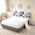 thumbnail image 4 of Manfei Glitter Purple Square Twin Bedding,Contemporary Simple Art Bedding Comforter Set, Reversible 7pcs, 4 of 6