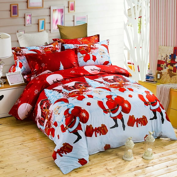 Zootealy Comforter Duvet Cover Set Merry Christmas Gift Bedding Set Bedclothes Cover Bed Sheet 2 Pillowcases