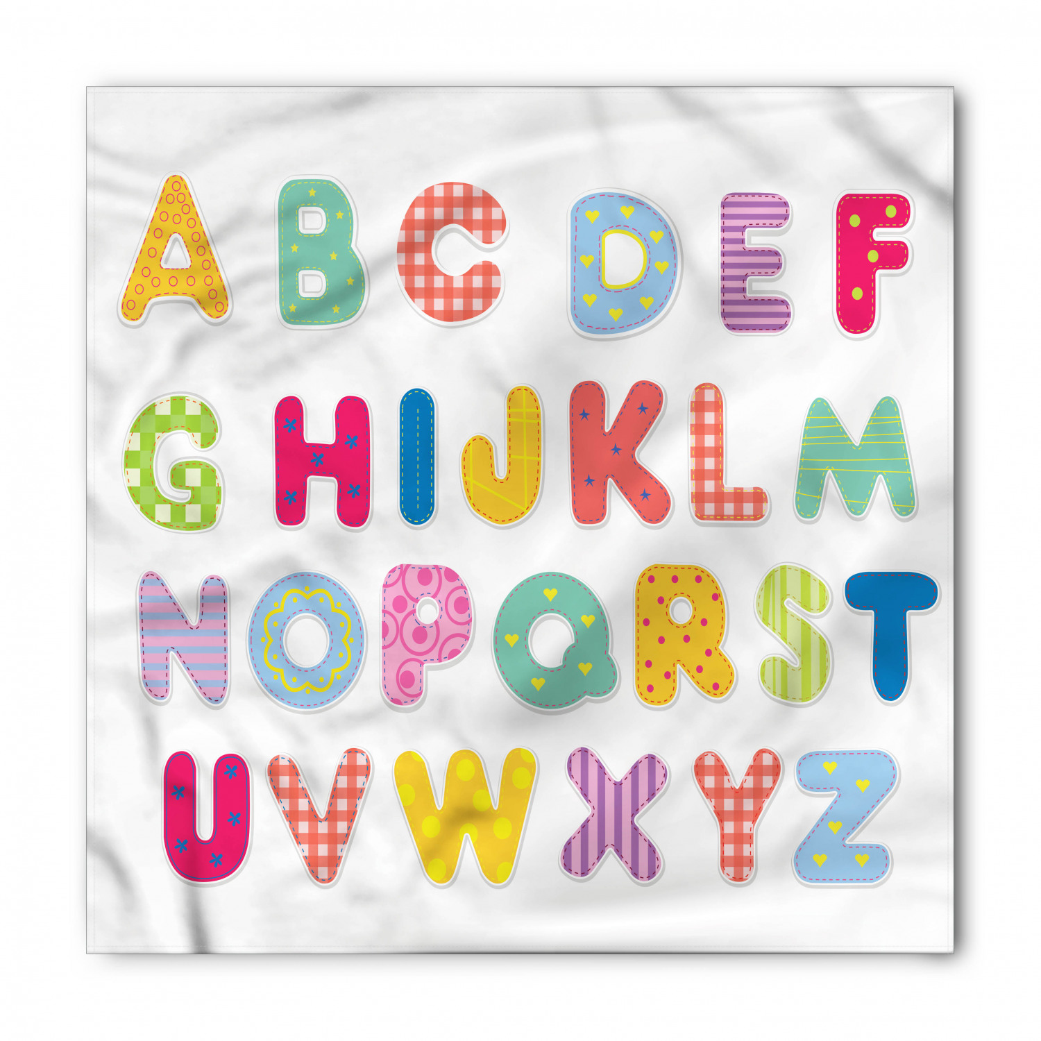 Alphabet Bandana, Colorful Printed Letters, Unisex Head and Neck Tie ...