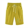 thumbnail image 2 of LEBONYARD Women's Running Shorts High Waisted,Women's Shorts for a Fresh and Modern Style,Women's Elastic Waist Printing Drawstring Shorts Yellow XL, 2 of 3