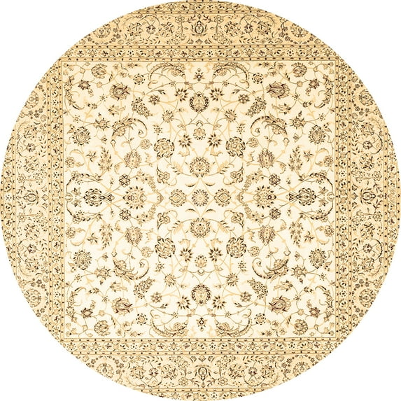 Ahgly Company Indoor Round Persian Brown Traditional Area Rugs, 4' Round