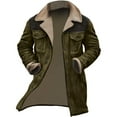 thumbnail image 5 of Mens Western Cowboy Jacket Distressed Suede Long Trench Coats Zip Up Sherpa Collar Leather Outdoor Jacket Retro Motorcycle Winter, 5 of 5