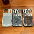 thumbnail image 5 of Allytechgroup Denim Lace Phone Case Compatible with iPhone 15, Fashion Back Pocket Design with Card Slot, Shockproof TPU Edge Vintage Jean Texture Protective Cover for Women, Darkblue, 5 of 6