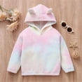 thumbnail image 5 of Gibobby Blusas De Niñas Sudadera con capucha gruesa de lana borrosa de otoño e invierno para niñas, moda de otoño para bebés, Top de ropa para niños （Rosa， 2-3 Años), 5 of 5