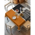 thumbnail image 2 of Orange Black Suqare Tablecloth - 60 x 60 Inch, Farmhouse Striped Modern Abstract Art Waterproof & StainResistant Tablecloth, Washable Oil-proof Table Cover for Dining/Party/Wedding/Camping/Buffet, 2 of 9