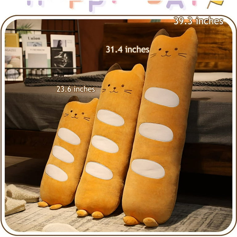 AUECOOME 48 Bread Pillow Giant Bread Plush Pillow 3D Simulation Baguette  Pillow Funny Body Pillow Food Plush Christmas Stuffed Toys for Girls Boys