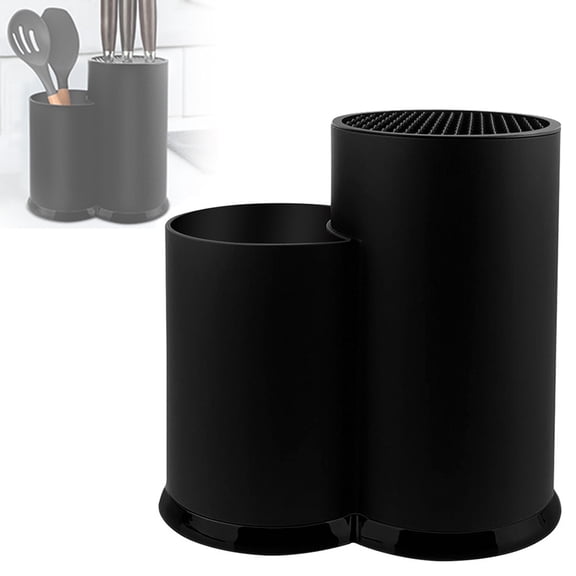 Universal Knife Holder with Storage Organizer Kitchen Utensil Silverware Cutlery Spoon Fork Holder for Countertop Cabinet and Drawer, No Knive