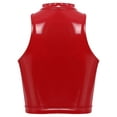 thumbnail image 4 of Sxiwei Women's Shiny Leather Front Lace Up Crop Top Gothic Music Festival Vest Top Red 4XL, 4 of 6