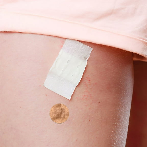 SWETRACE Small Bandages for Face 50Pcs Elastic Cloth Round Khaki for Travel 1.5X1.5X0.04in