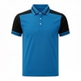 thumbnail image 4 of Fnnxeal Mens Polo Shirts Short Sleeve Button Pullover Summer Casual Collared Polo Blue Shirts for Men Size S, 4 of 5