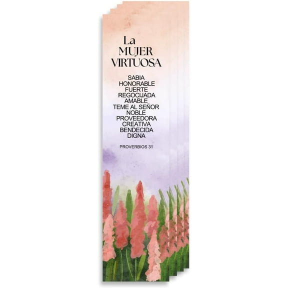 Christian 8’X2’ Bookmark for Women | Gift for Virtuous Woman | Proverbs 31 (Spanish, 4 Pack)