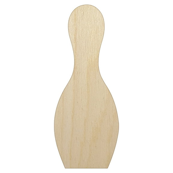 Bowling Pin Solid Wood Shape Unfinished Piece Cutout Craft DIY Projects - 4.70 Inch Size - 1/8 Inch Thick