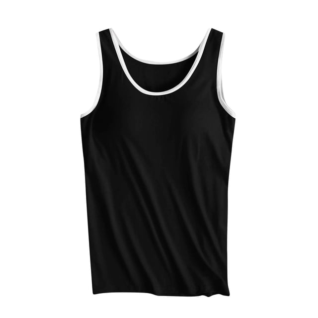 Timegard Womens Summer Tops with Built in Bra Scoop Neck Comfy Tank Tops Loungewear Casual Sleeveless Tops Pjs