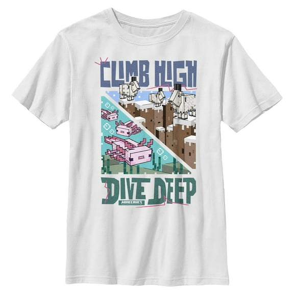 Boys Minecraft Climb High Dive Deep T Shirt