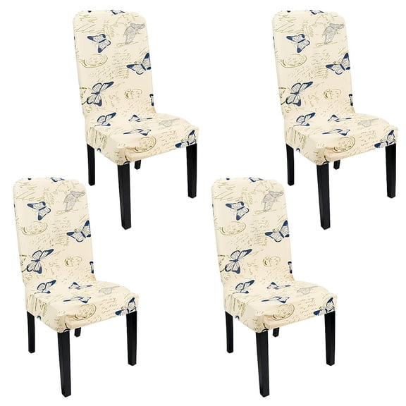 4 Pack Dining Chair Covers Stretch Chair Covers for Dining Room Kitchen Chair Cover Parson Chair Slipcover Removable Chair Seat Protector for Home Room Kitchen Hotel Butterfly Moccasin DIY