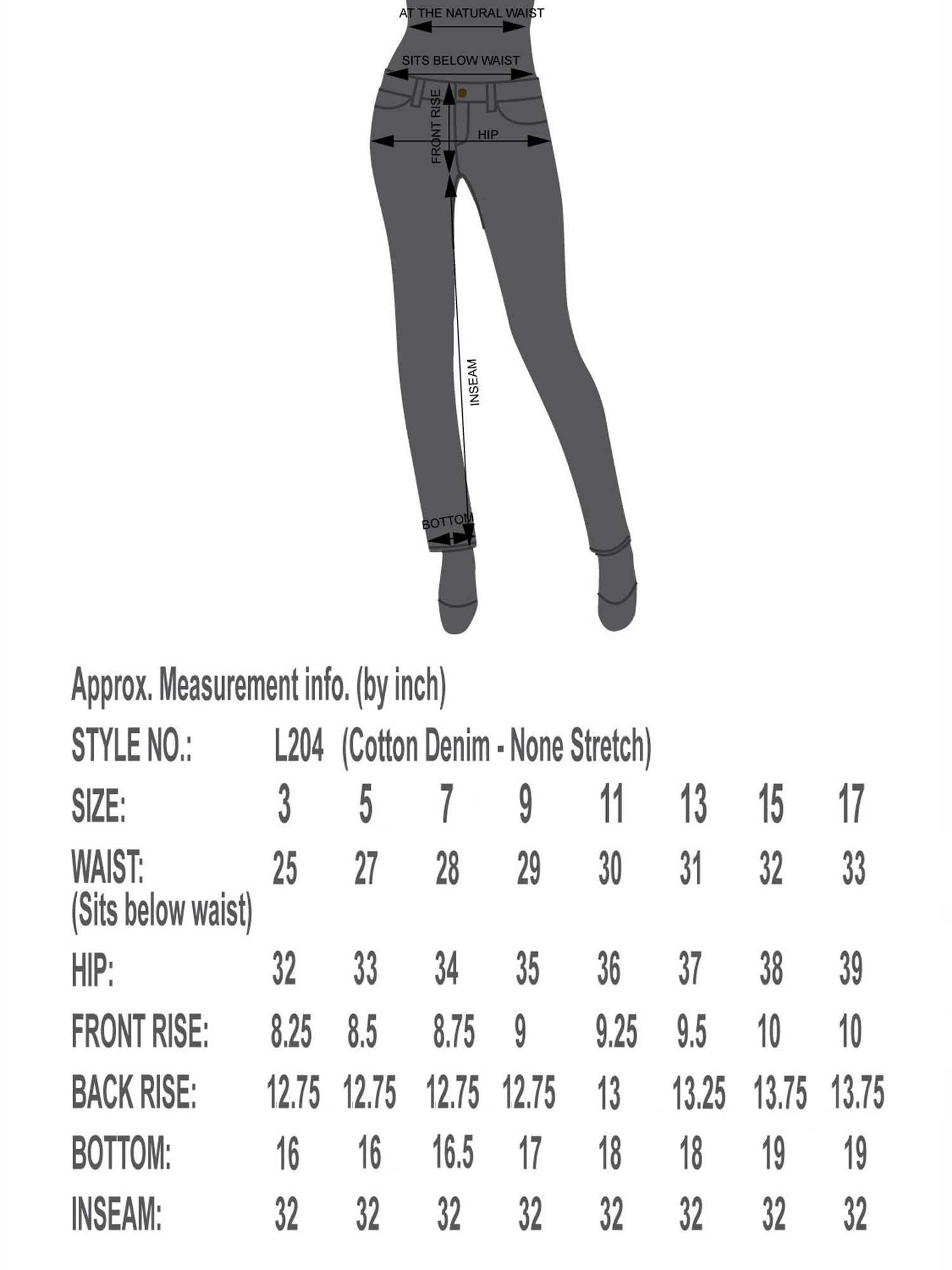 Women's 100% Cotton non-stretch Jeans 