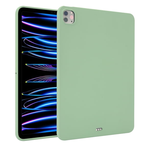 Allytechgroup iPad Pro 11" 2022/2021/2020 Case, Ultra Slim Fit Shockproof Bumper Anti-Scratch Soft Silicone Back Cover Case for Apple iPad Pro 11 Inch 4th 3rd 2nd Gen, Matchagreen