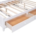 thumbnail image 7 of Full Size Platform Bed with 4 Storage Drawers and Bookcase Headboard, Wood Full Bed with All-in-One Cabinet and Shelf, Full Storage Bed Frame for Bedroom, White, 7 of 7