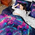 thumbnail image 4 of Erosebridal Game Controller Bedding Sets Twin Size, Gaming Gamer Bedding Twin Size, 3D Gamepad Reversible Comforter Sets with Sheets, Super Cozy Room Decoration, 7 Pieces, 4 of 6